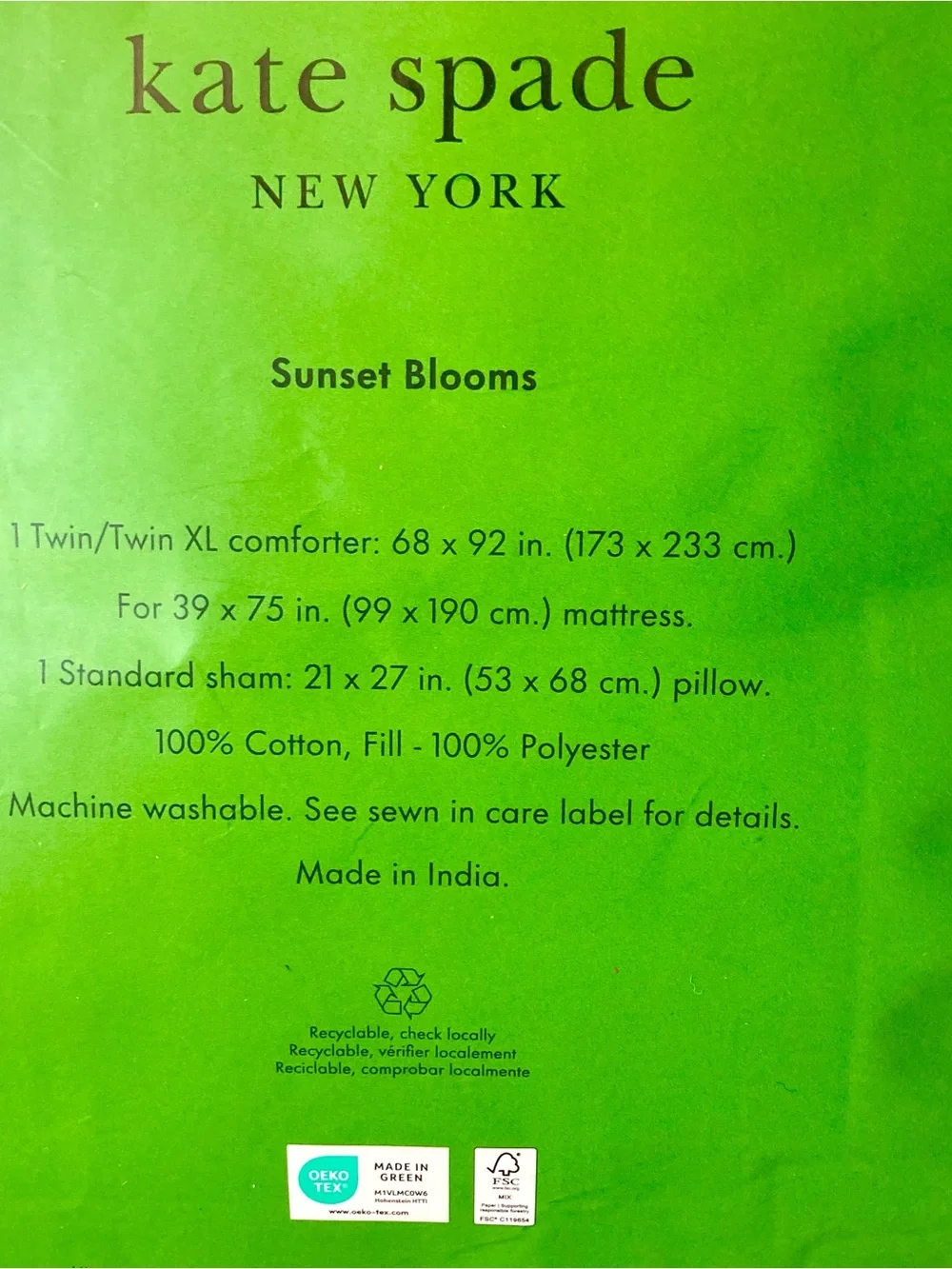 COLLEGE READY! Kate Spade Sunset Blooms Bedding-twin/twin XL